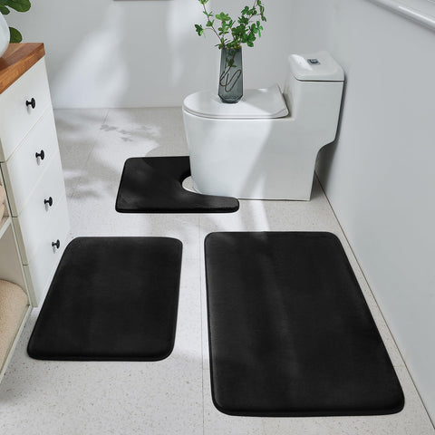 HUXMEYSON small bath rug 17x24 offers cushioned steps and quick-drying comfort.