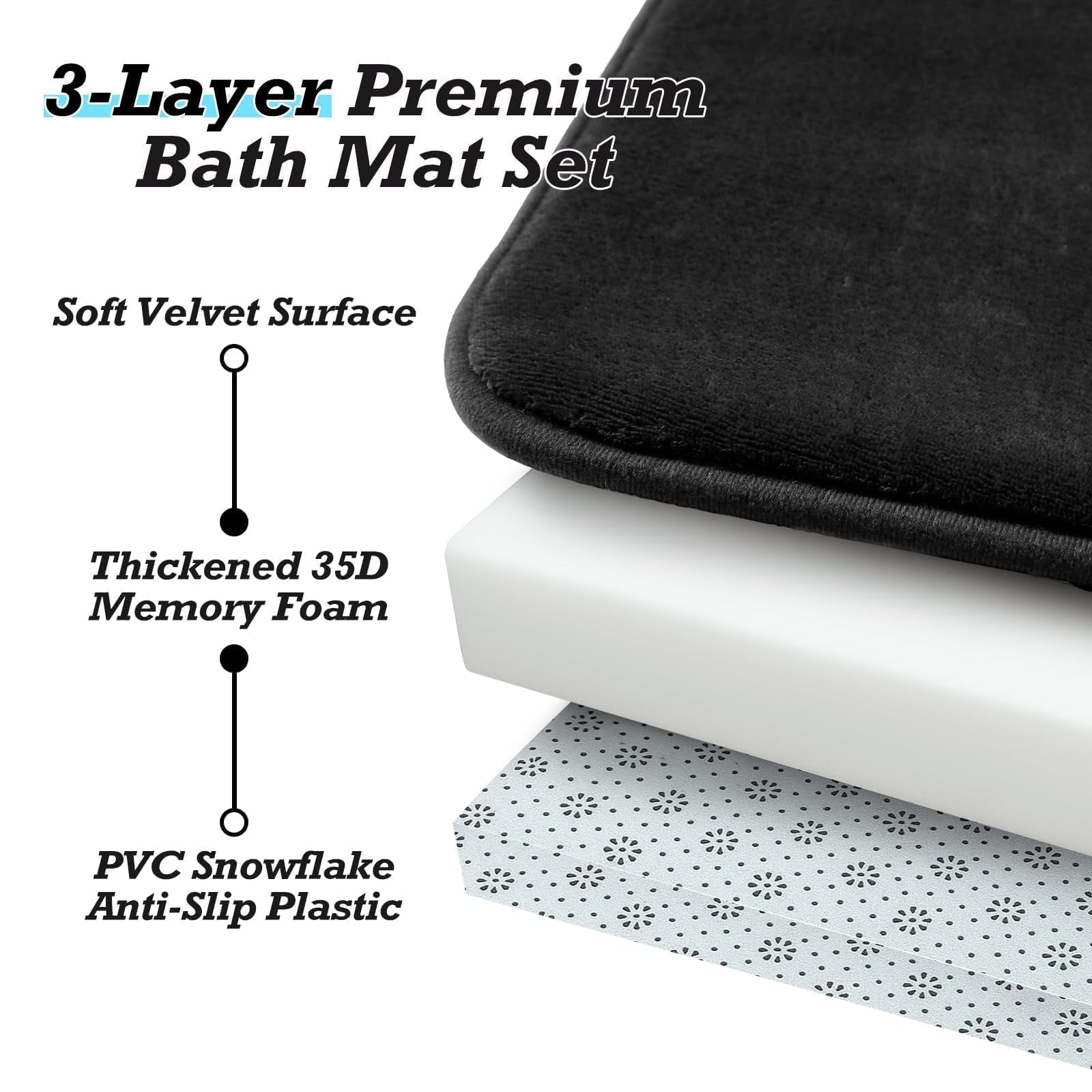 HUXMEYSON soft velvet texture enhances bathroom decor and comfort