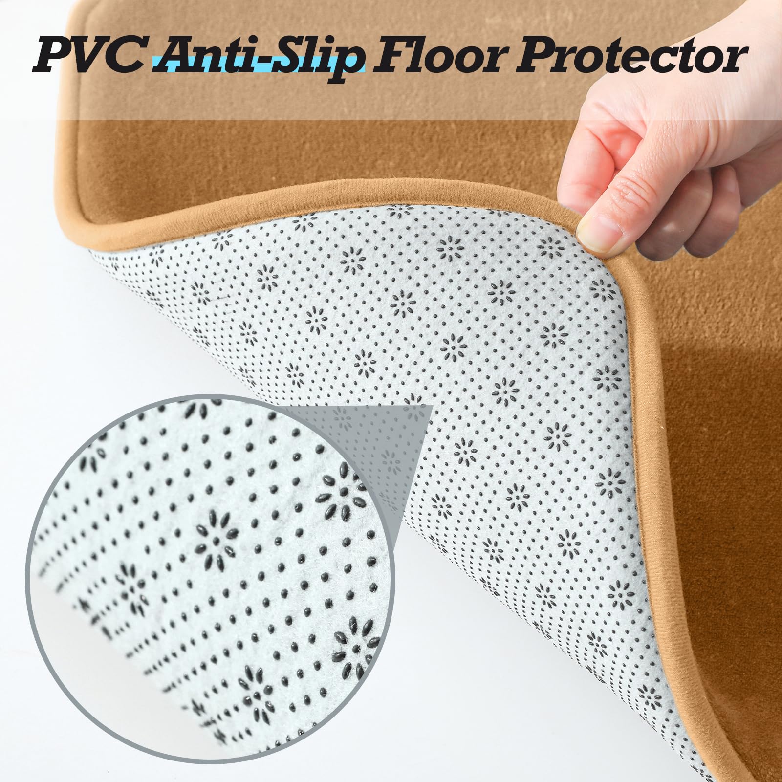 HUXMEYSON U-shaped 20x24 contoured rug surrounds the toilet with supportive cushioning.