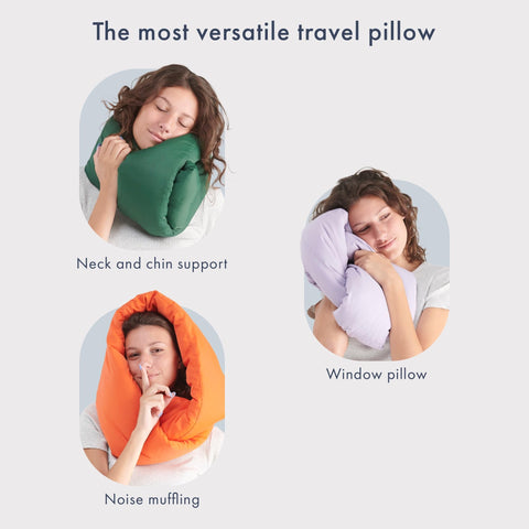 Huzi Infinity Pillow navy soft fabric close-up emphasizes breathable materials.