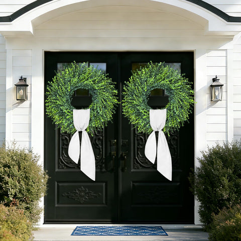 HUZIYAHAN artificial grapevine base wreath enhances rustic farmhouse charm year-round
