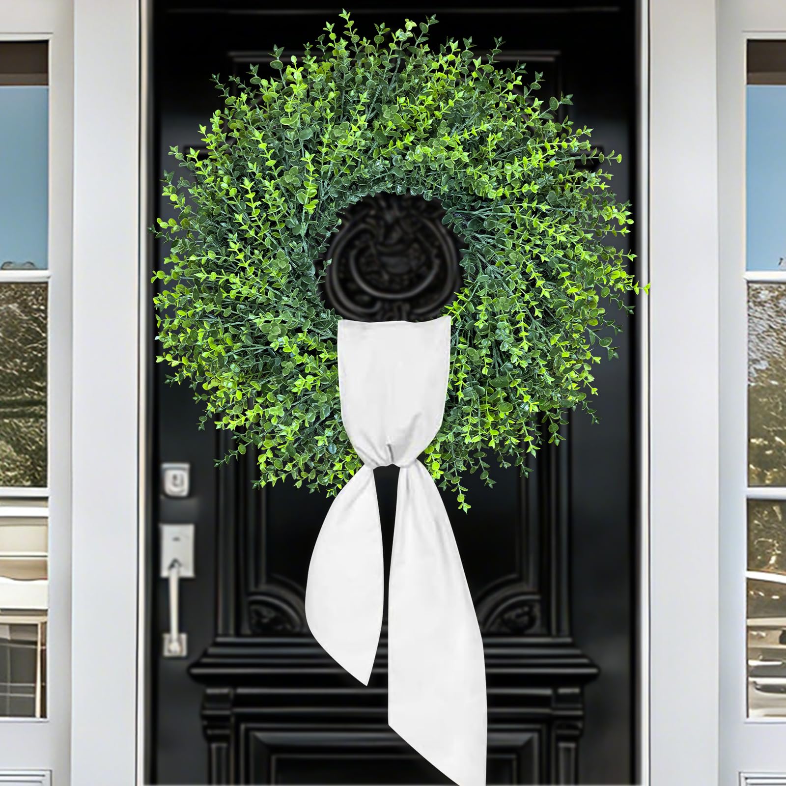 HUZIYAHAN boxwood wreath wall decor brightens living spaces with natural-inspired texture