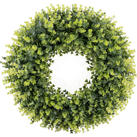 HUZIYAHAN boxwoods wreath front door 20in enhances curb appeal with evergreen charm.