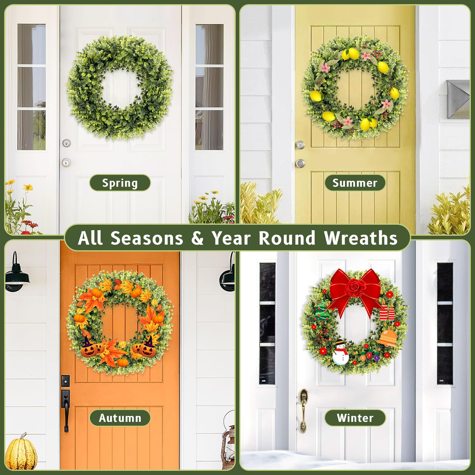 HUZIYAHAN boxwoods wreath gift idea ideal for housewarmings and holidays.