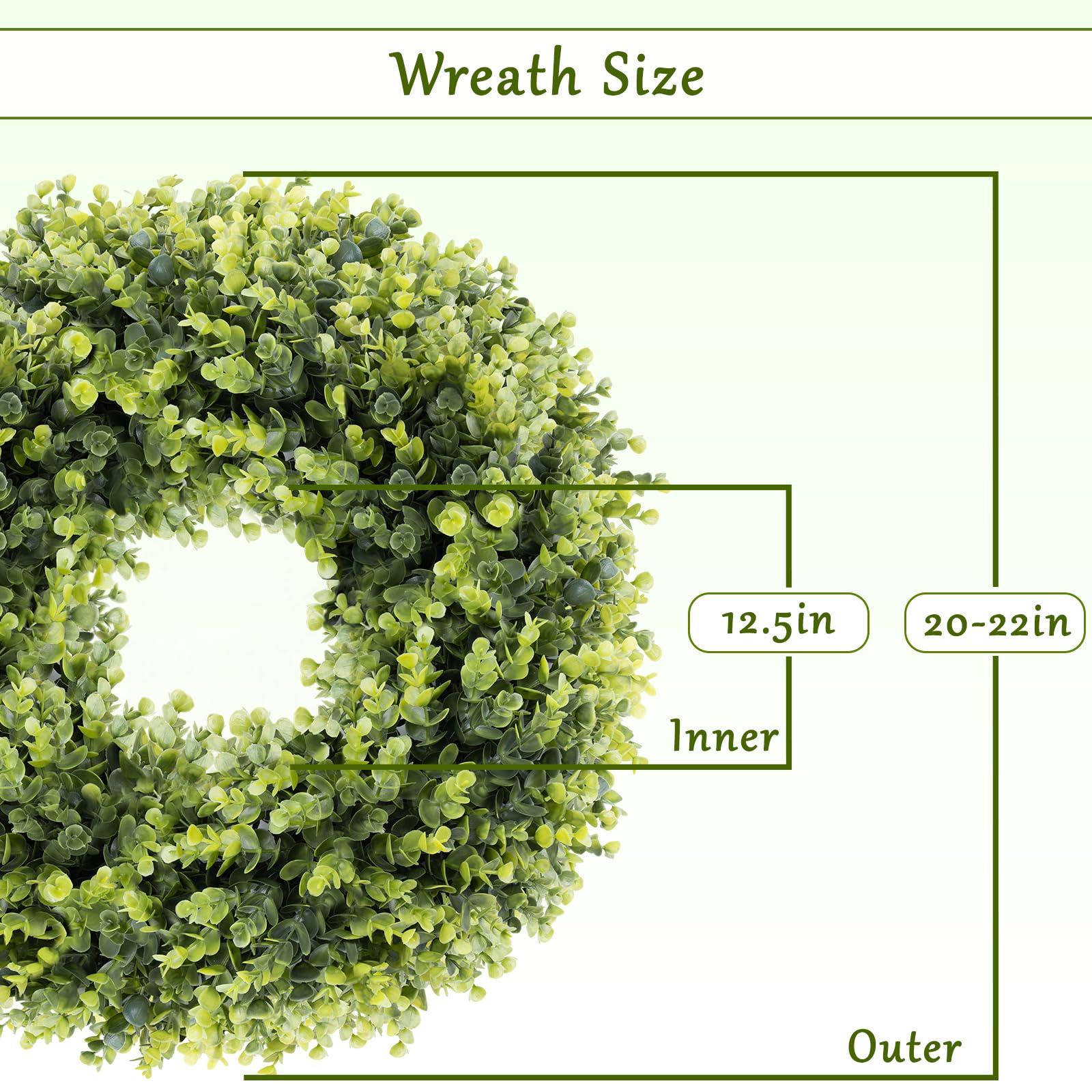HUZIYAHAN boxwoods wreath grapevine base provides rustic farmhouse charm.