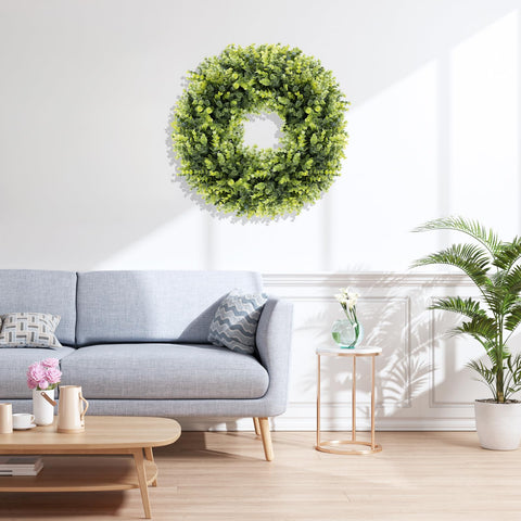 HUZIYAHAN boxwoods wreath indoor outdoor use suits porches and walls, all-season greenery.