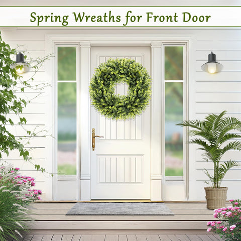 HUZIYAHAN boxwoods wreath living room decor brings fresh greenery year-round.