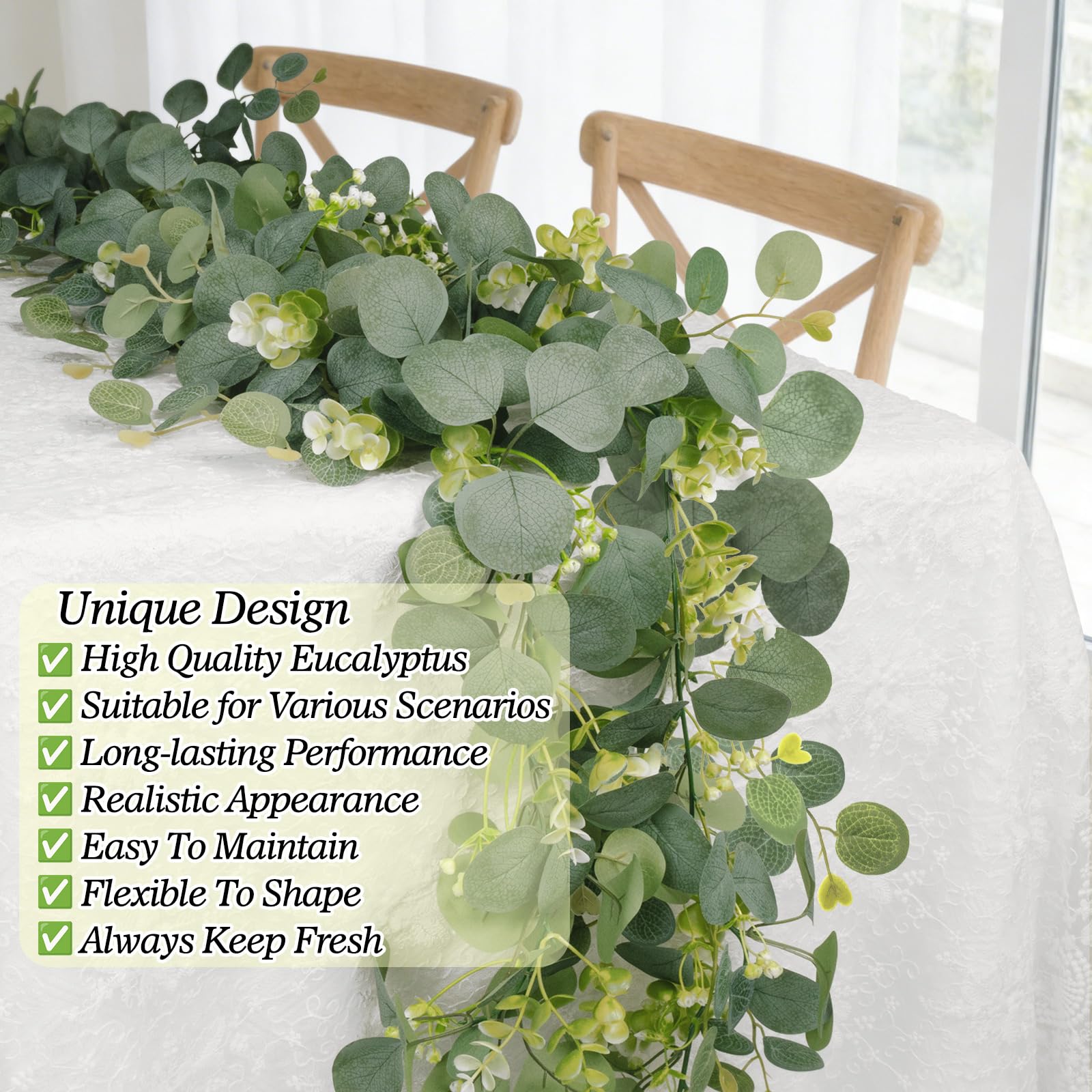 HUZIYAHAN eucalyptus garland versatile indoor outdoor use