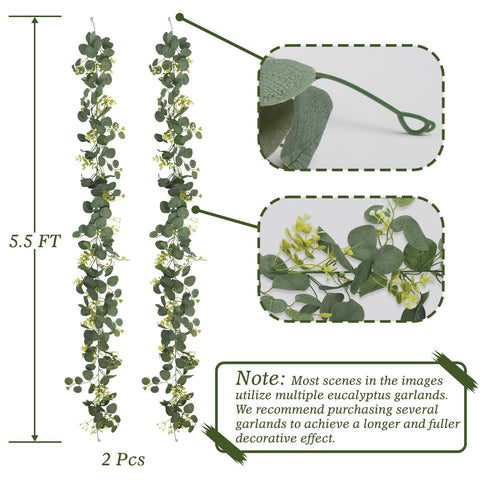 HUZIYAHAN eucalyptus garland window decor brightens space