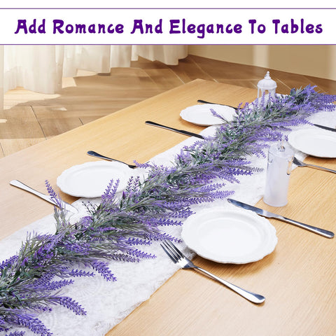 HUZIYAHAN 2-pack lavender garland 6ft reusable decor maintains fresh-looking charm.