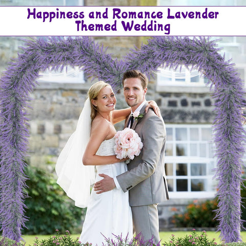 HUZIYAHAN lavender garland 6ft detailed blooms for wedding arches and photo backdrops.