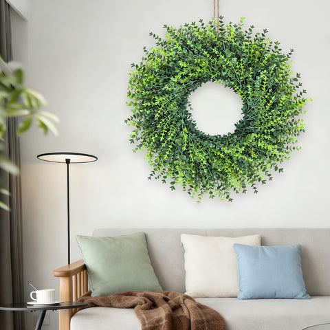 HUZIYAHAN rustic farmhouse wreath blends with porch or wall styling
