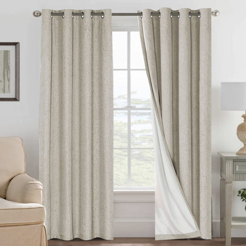 H.VERSAILTEX blackout curtains in cobblestone texture block daylight for restful sleep