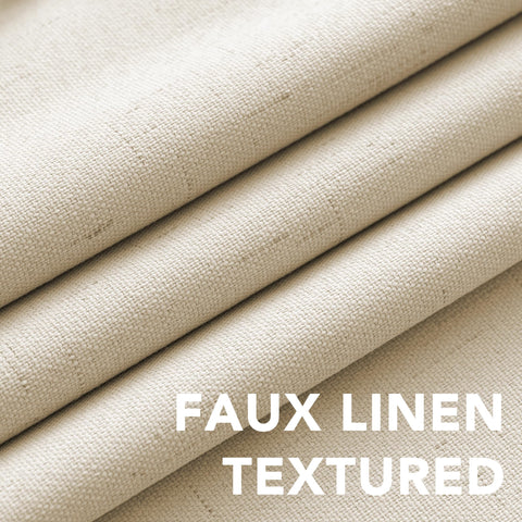 H.VERSAILTEX linen blackout panel used for privacy in a living space.