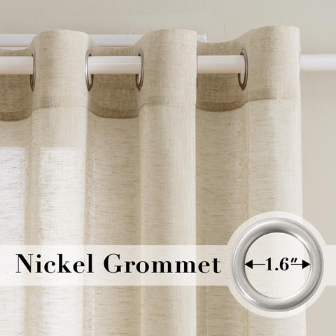 H.VERSAILTEX linen curtains side profile showing draped texture.