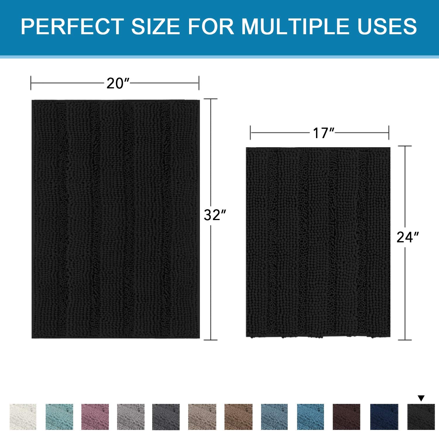 H.VERSAILTEX machine-washable bath rug for easy cleaning.