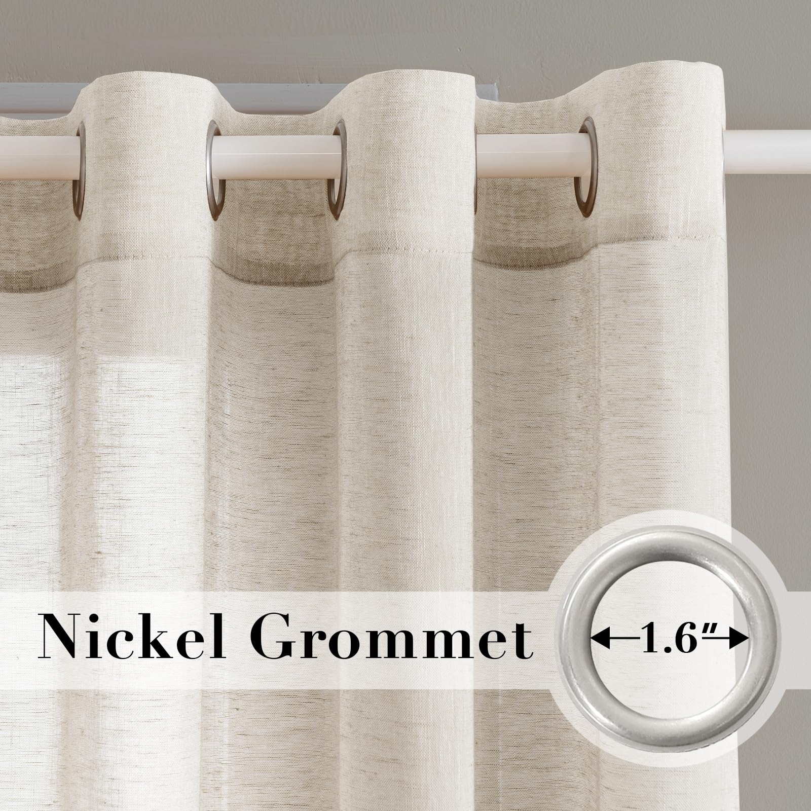 H.VERSAILTEX natural linen blend sheer curtain creates airy, natural ambiance