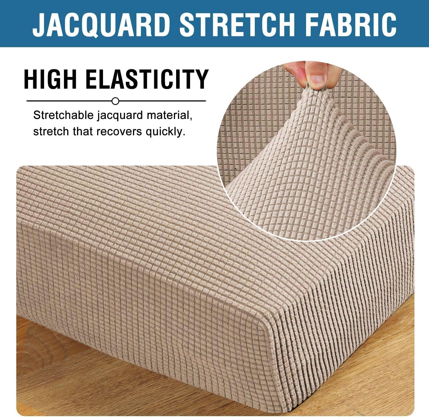 H.VERSAILTEX washable cushion covers in sand for easy care
