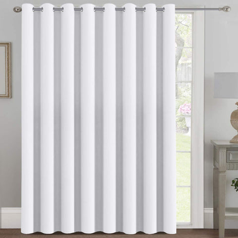 H.VERSAILTEX patio white curtain panel provides wide coverage for sliding doors and privacy