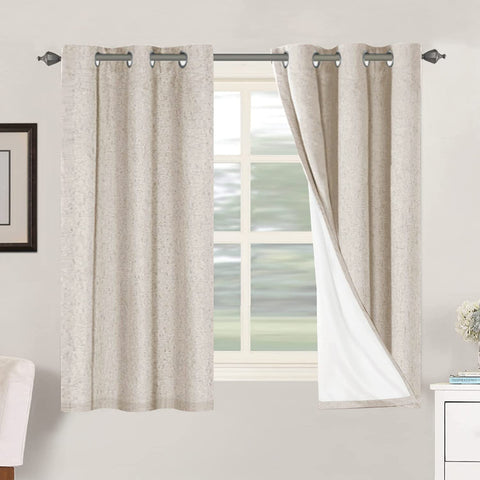 H.VERSAILTEX Primitive Linen Curtains front view, showcasing blackout efficiency and natural texture.