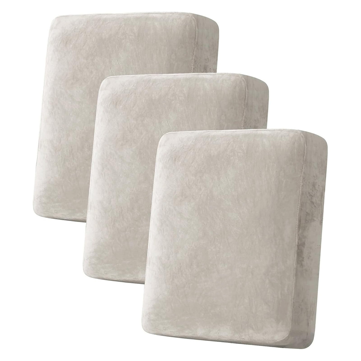 H.VERSAILTEX velvet cushion cover oatmeal close-up shows soft texture.