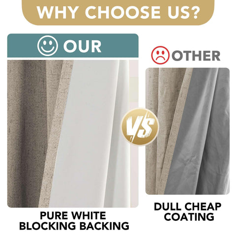 White backing lining provides enhanced privacy for H.VERSAILTEX curtains