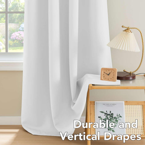 H.VERSAILTEX white curtains machine washable for easy care.