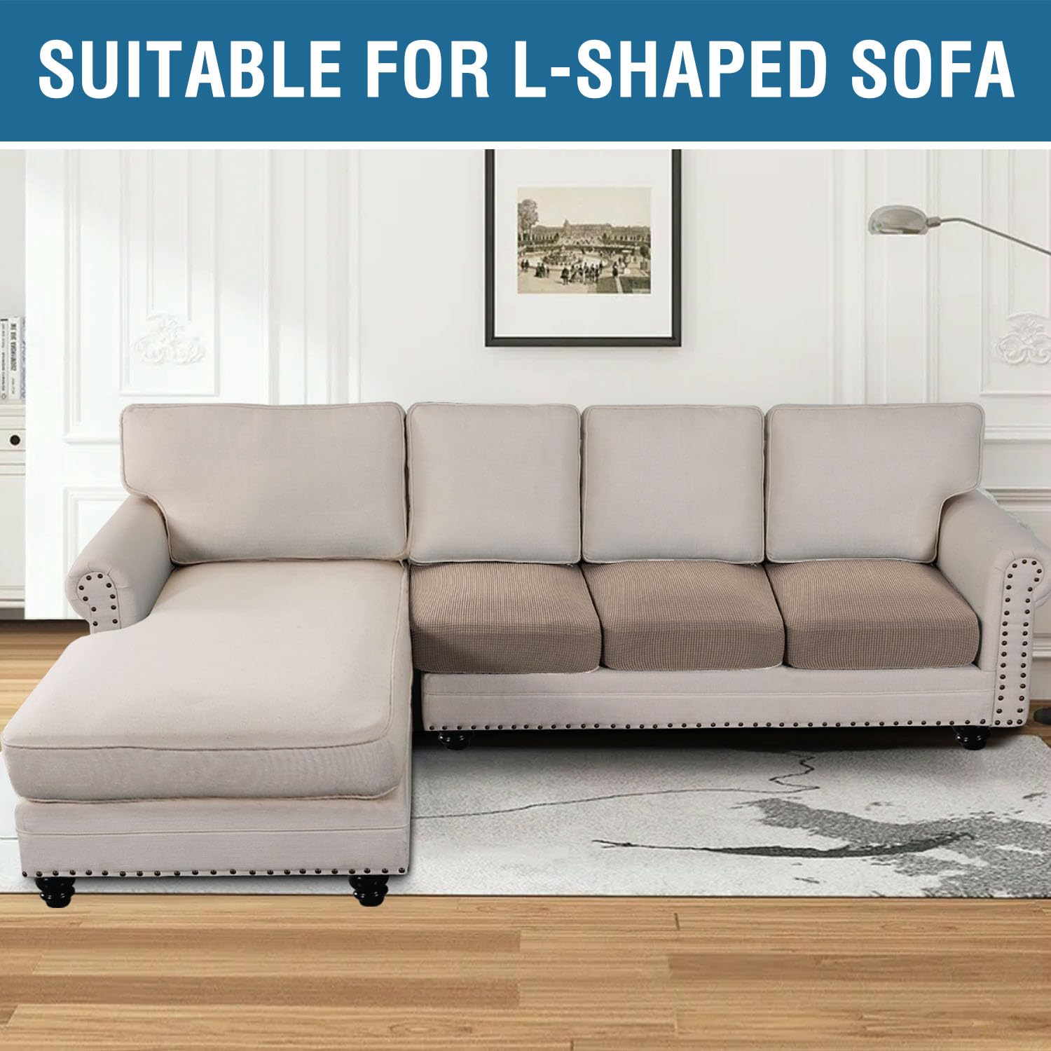 H.VERSAILTEX 3-piece cover set enhances room style in sand