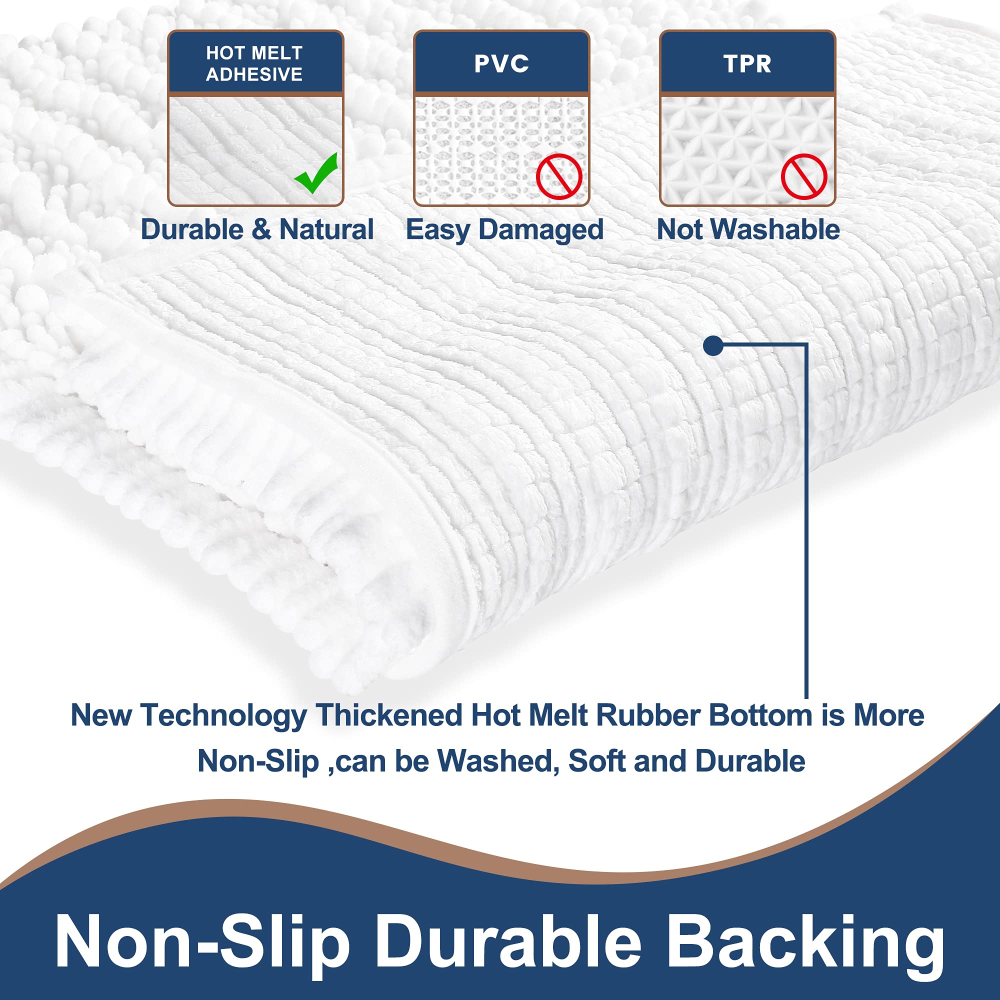 H.VERONNEX bath mat 32x20 inches delivers plush coverage and quick absorption