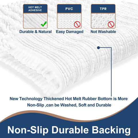 H.VERONNEX bath mat 32x20 inches delivers plush coverage and quick absorption