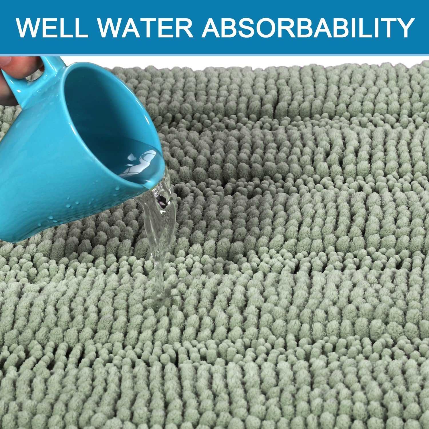 H.VERSAILTEX non-slip backing keeps bath mats securely in place