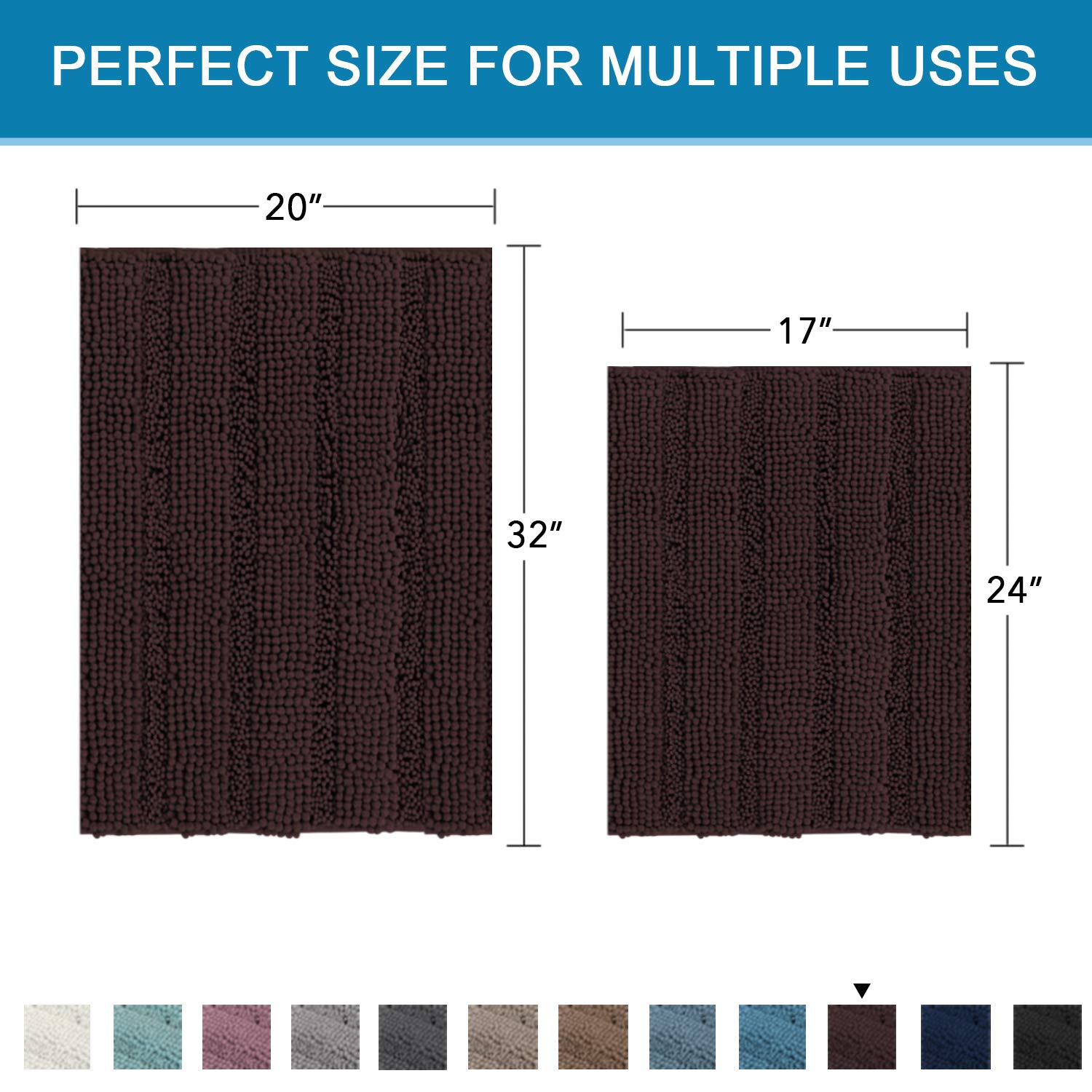 H.VERSAILTEX machine washable bath rug set for easy care.