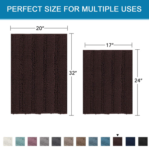 H.VERSAILTEX machine washable bath rug set for easy care.