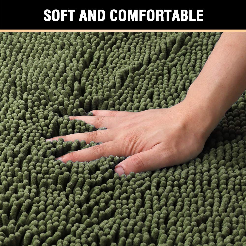 H.VERSAILTEX microfiber shaggy carpet absorbent for quick foot-dry after bath.