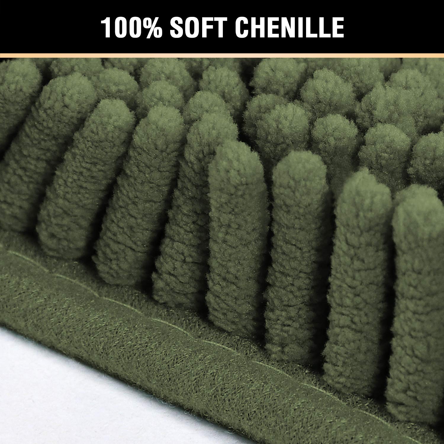 H.VERSAILTEX plush shower rug closeup highlights velvety fibers that feel spa-like.