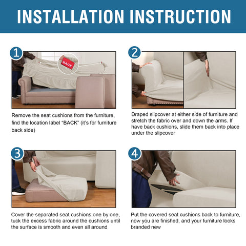 H.VERSAILTEX protective couch cover on living room guards against spills