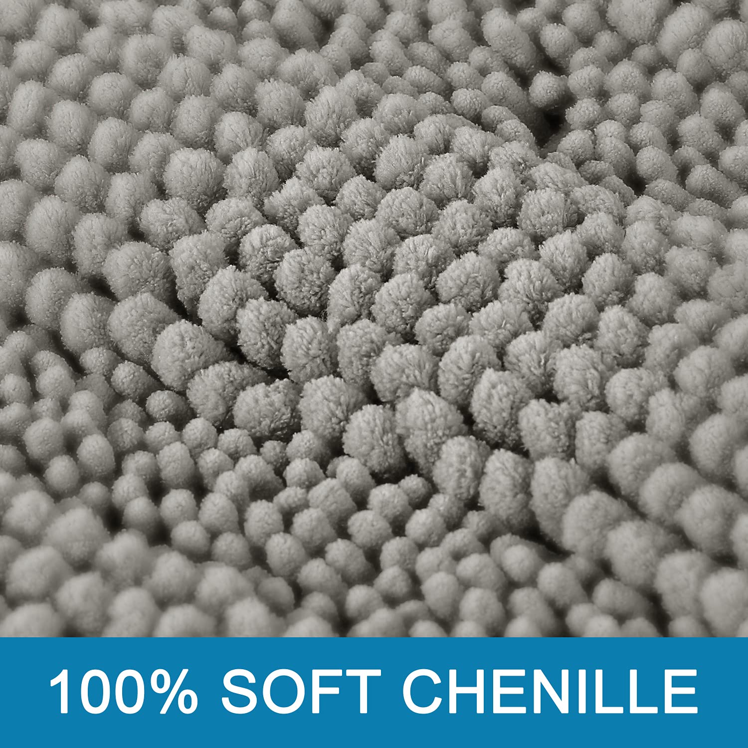 H.VERSAILTEX thick shaggy chenille bath rug for plush comfort