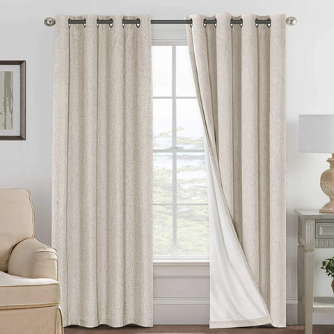 H.VERSAILTEX blackout curtains with grommets block light and reduce glare.