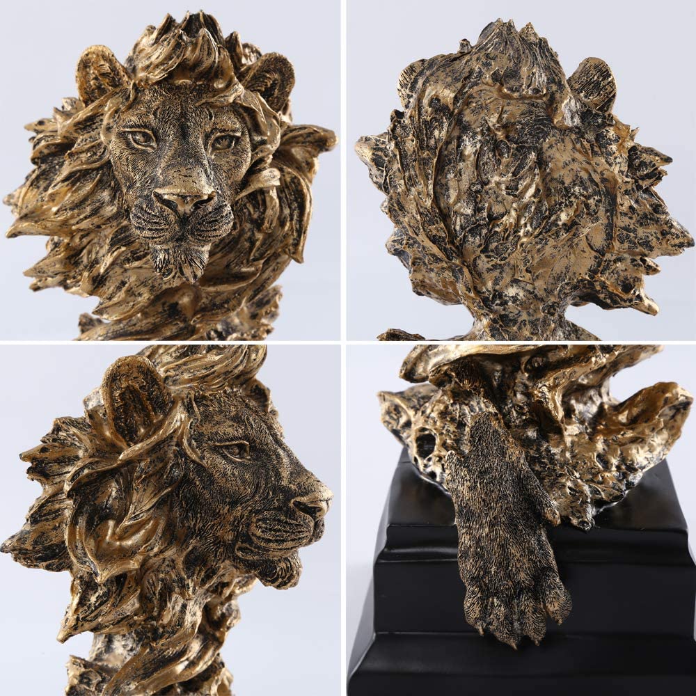 H&W Sandstone Lion dimensions 6.29 x 5.51 x 12.2 inches.