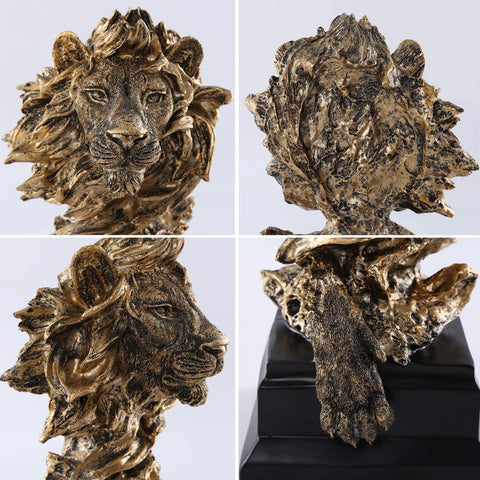 H&W Sandstone Lion dimensions 6.29 x 5.51 x 12.2 inches.