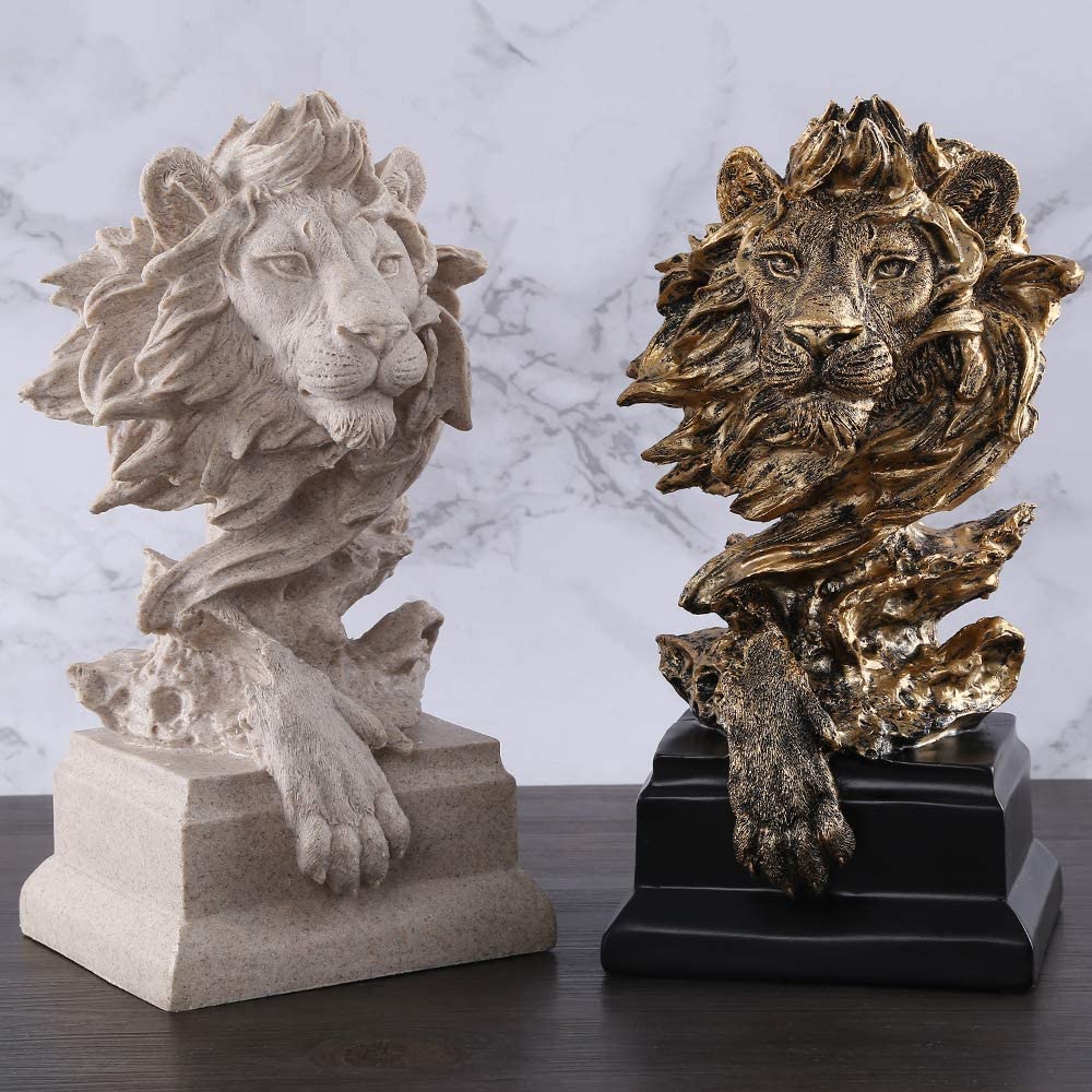 H&W Sandstone Lion eco-friendly resin construction is durable and safe.