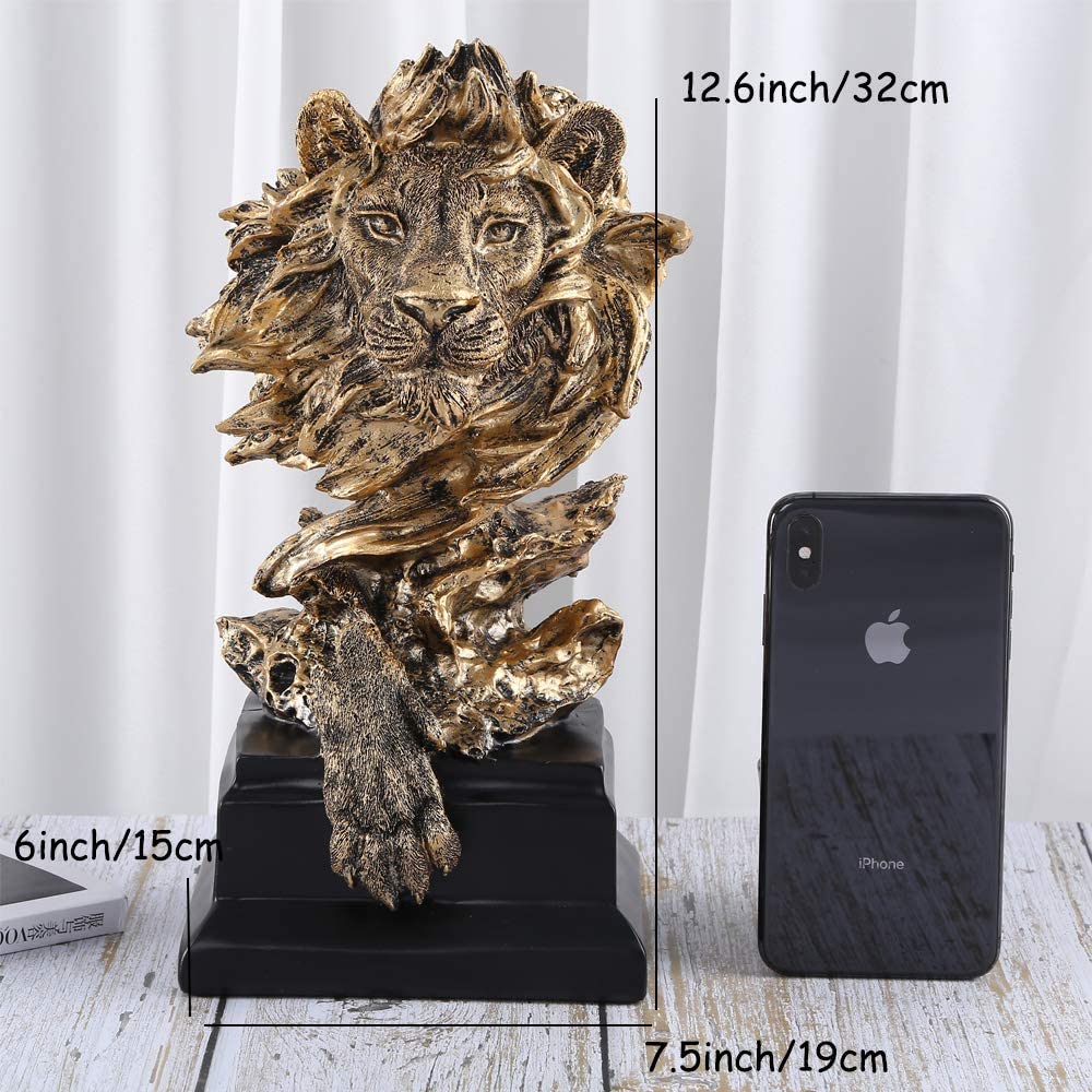 H&W Sandstone Lion golden color detail showcases elegance and refinement.
