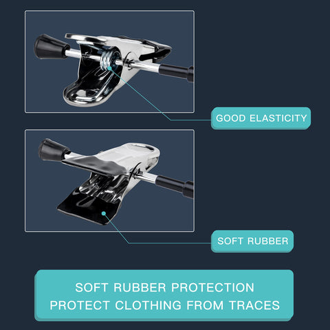 HWAJAN rubber-dipped clips protect fabrics and provide strong grip.