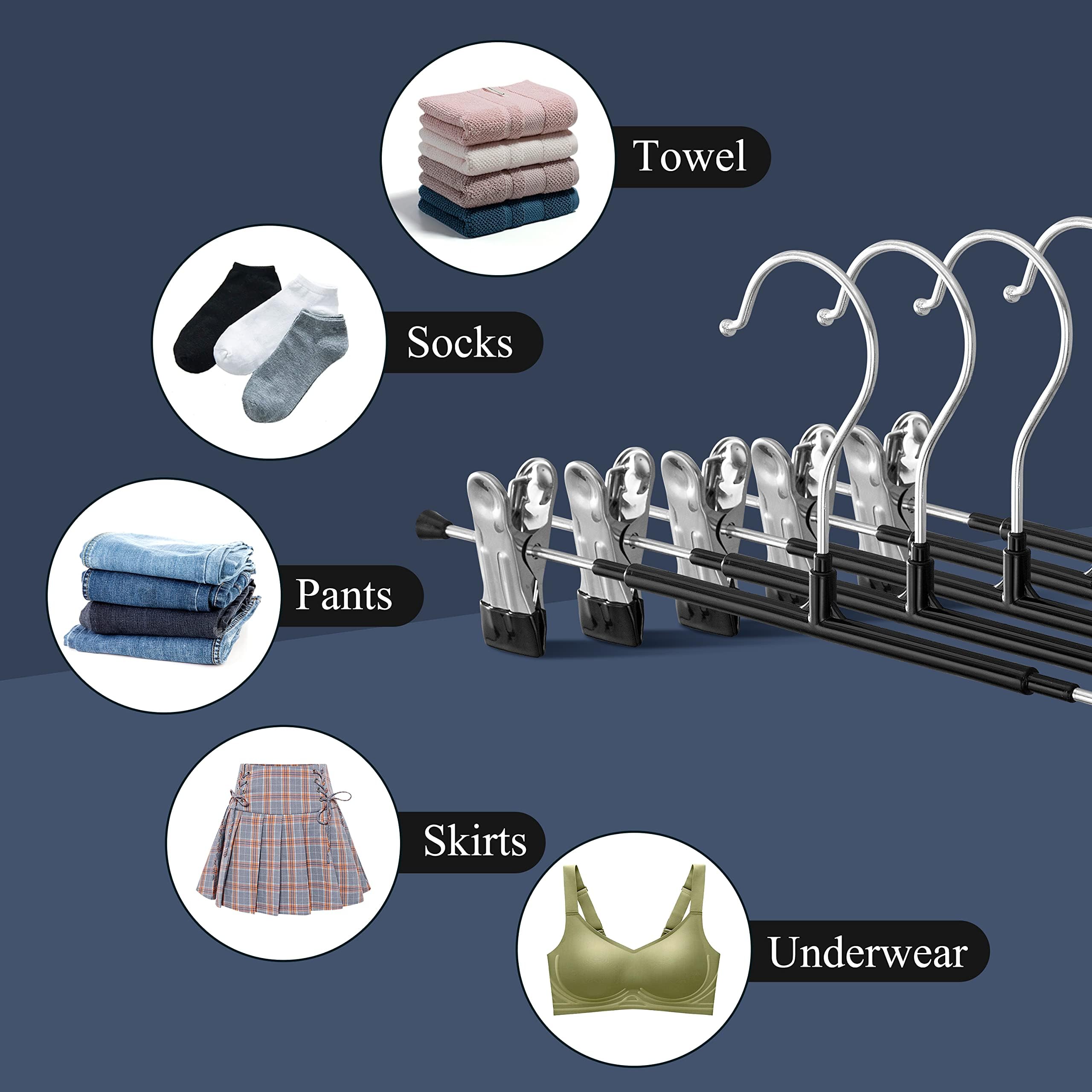 HWAJAN ultra-thin space-saving hanger design maximizes closet storage.