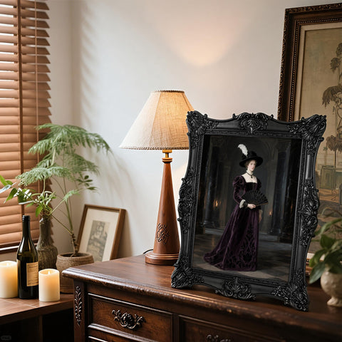 Hwamiora frame with stain-resistant glass front preserves image clarity.