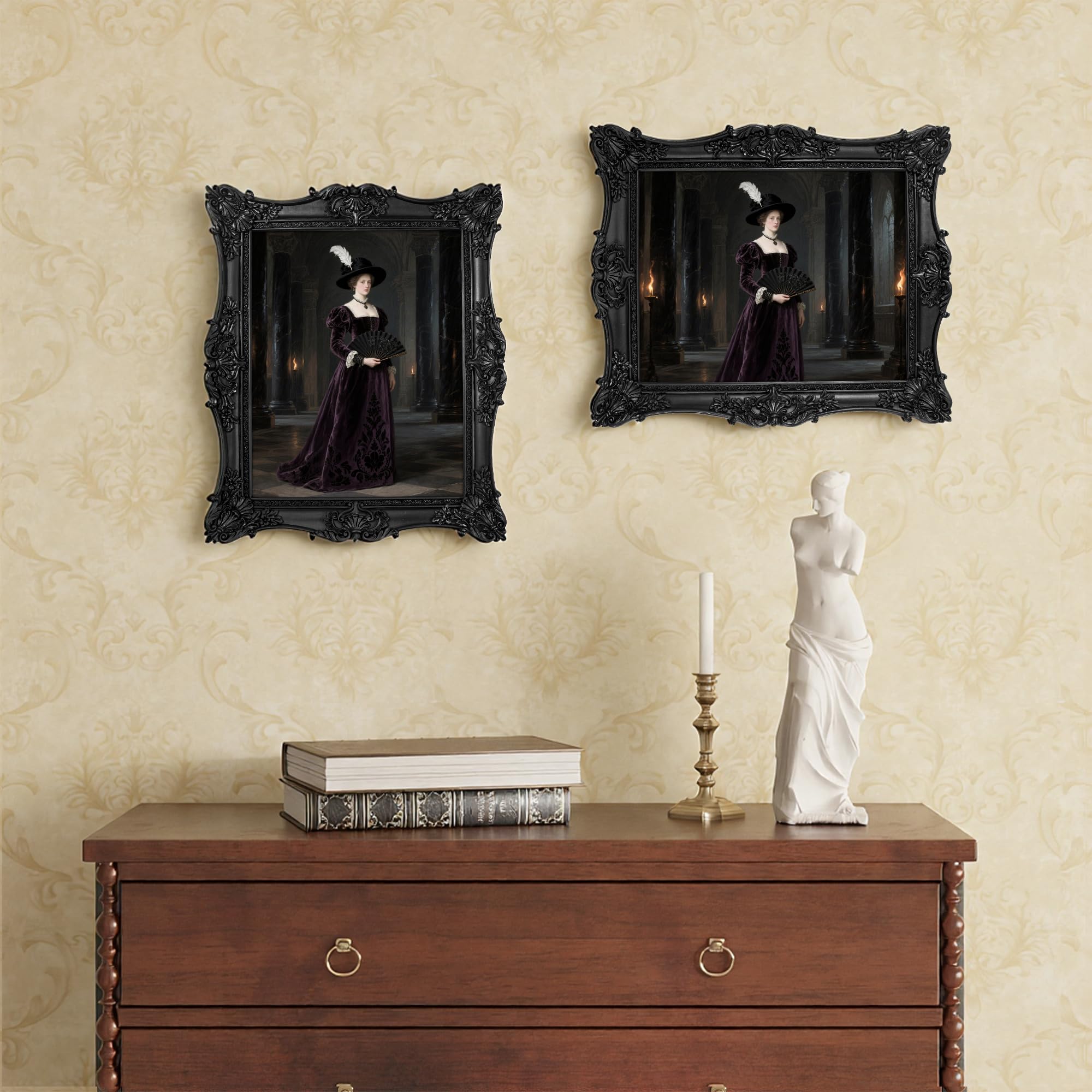 Hwamiora vintage frame decor adds charm to living room or bedroom.