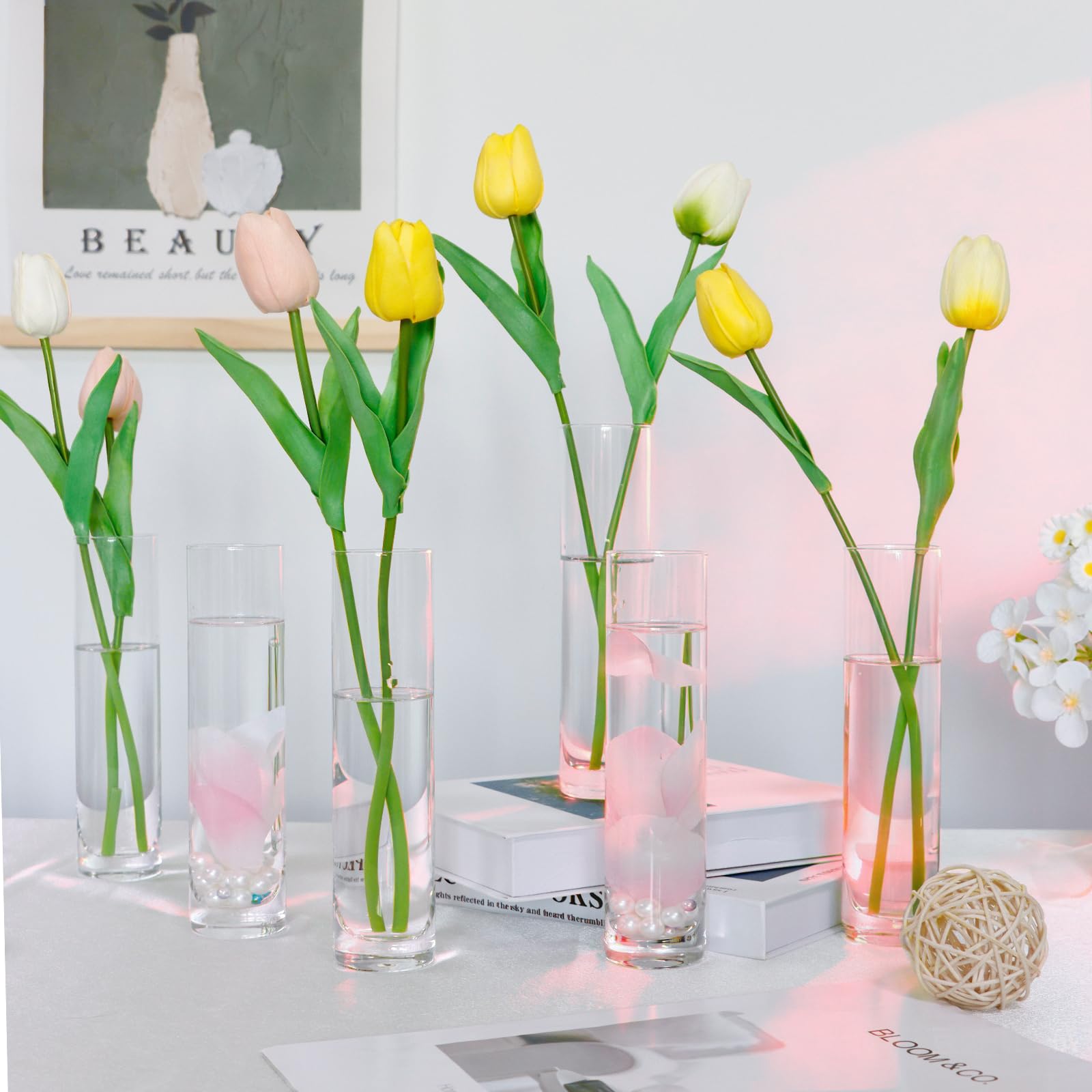 HWASHIN cleaning brush included for easy vase care.