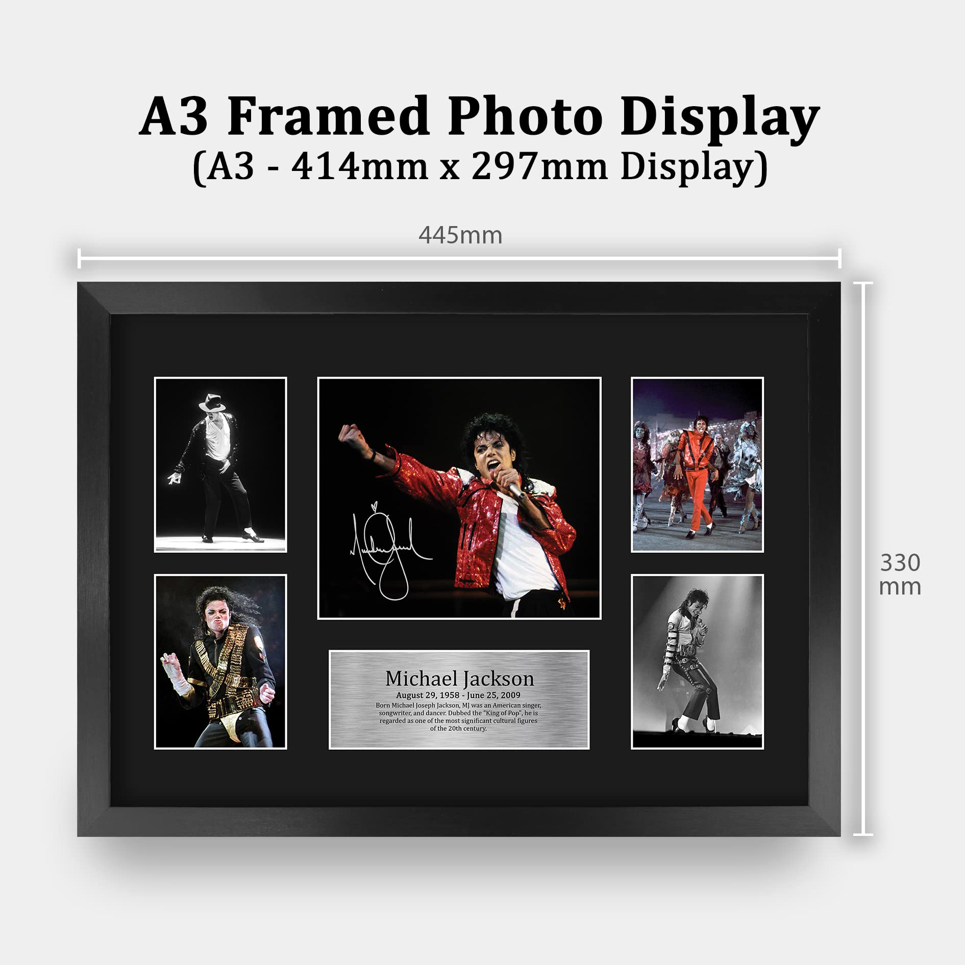 HWC Trading Michael Jackson signed photo with glossy finish for shelves.