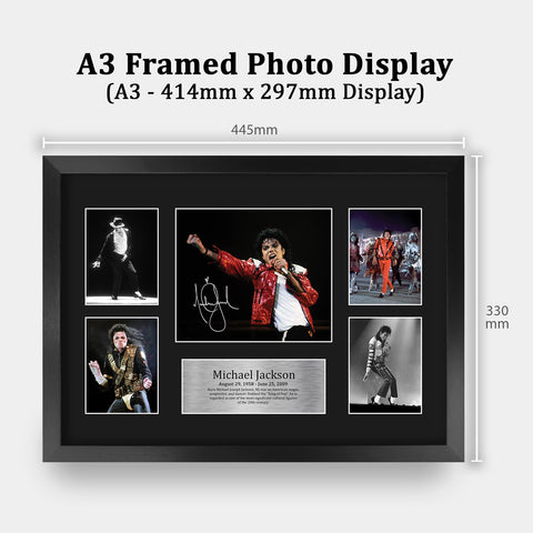 HWC Trading Michael Jackson signed photo with glossy finish for shelves.