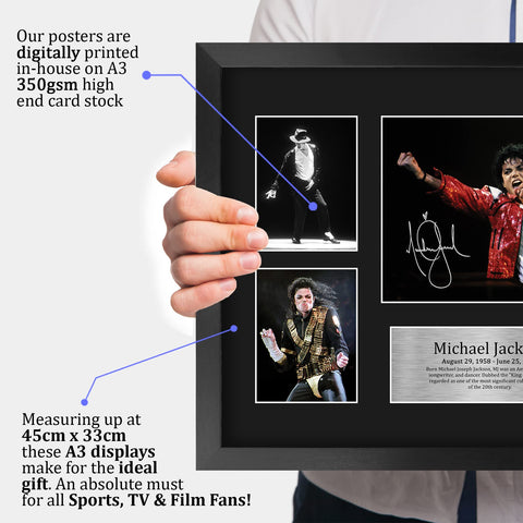 HWC Trading Michael Jackson signed photo 16x12 inch frame enhances memorabilia.